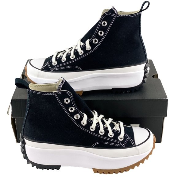 Converse Shoes - Converse Run Star Hike Hi Women's Size 9 Shoes Black White Gum Sneakers 166800C